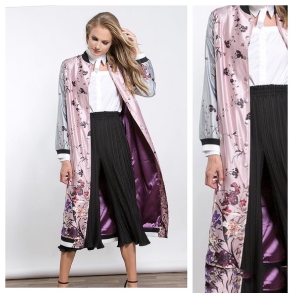 FLIGHT/FIGHT FLORAL KIMONO STYLE BOMBER JACKET - Picture 2 of 5